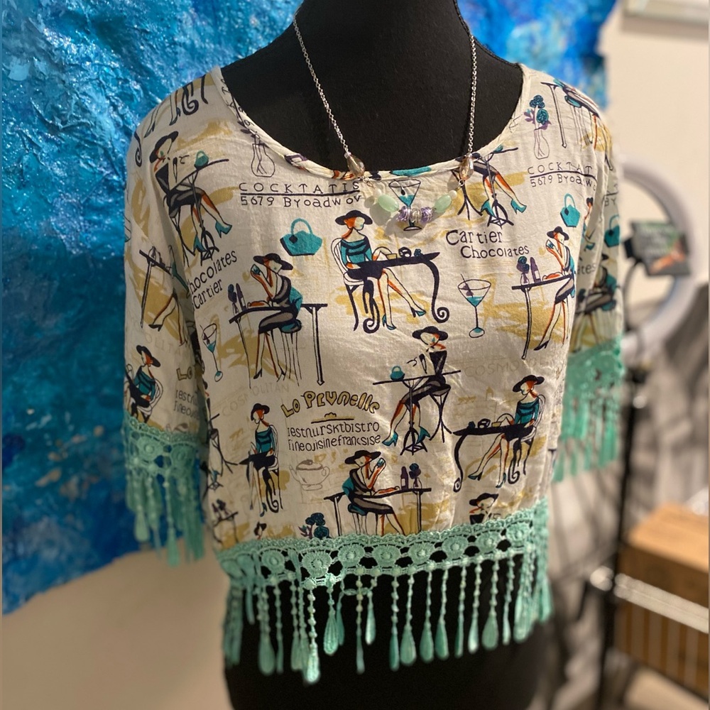 Really cute top with a Paris theme